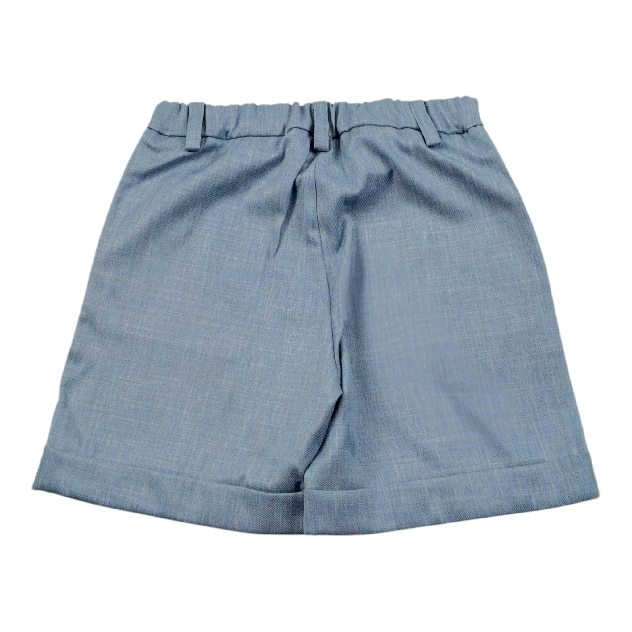 Please Bermuda Tinta Unita con Elastico In Vita per Neonato RB27130B73 AZZURRO PLEASE 