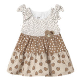 Mayoral Abito Bicolore con Fantasia A Pois Bianco/Marrone per Neonata 1868X BIANCO/MARRONE MAYORAL 