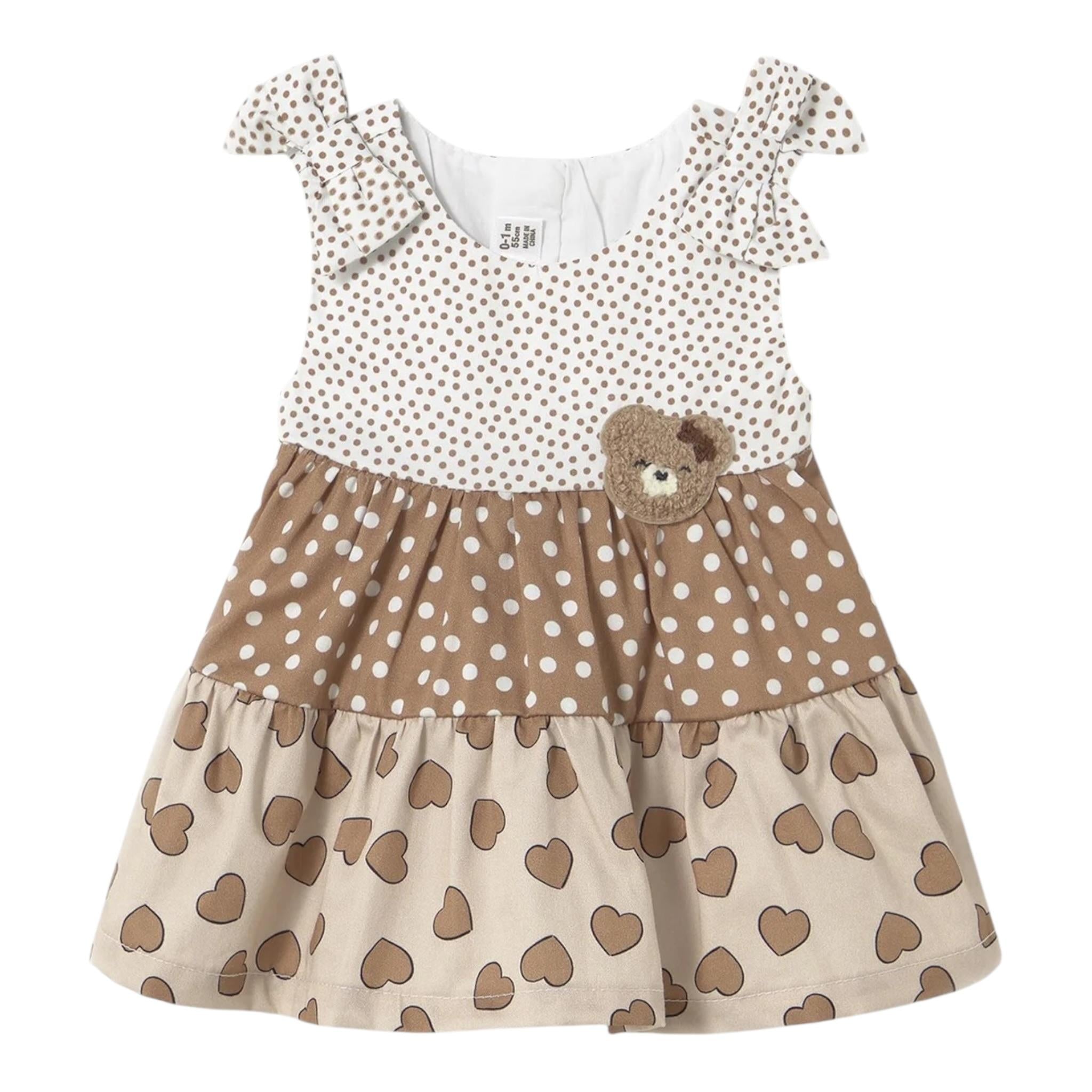 Mayoral Abito Bicolore con Fantasia A Pois Bianco/Marrone per Neonata 1868X BIANCO/MARRONE MAYORAL 