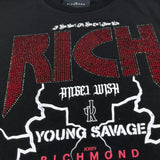 John Richmond T-Shirt Girocollo Tinta Unita con Stampa per Bambina RGP26208TS NERO JOHN RICHMOND 