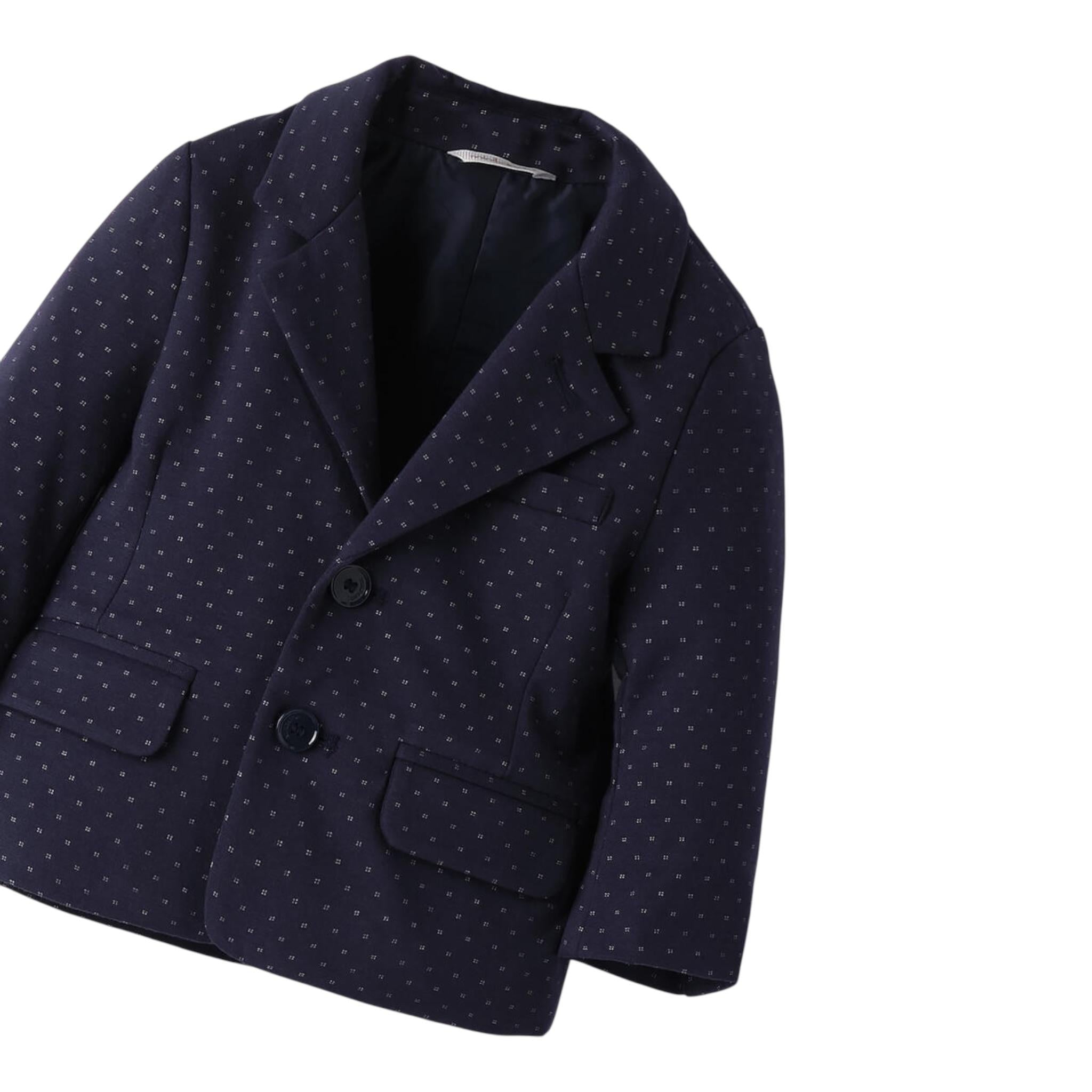 Mini Banda Giacca Tinta Unita con Microfantasia per Neonato 3B648 BLU MINI BANDA 