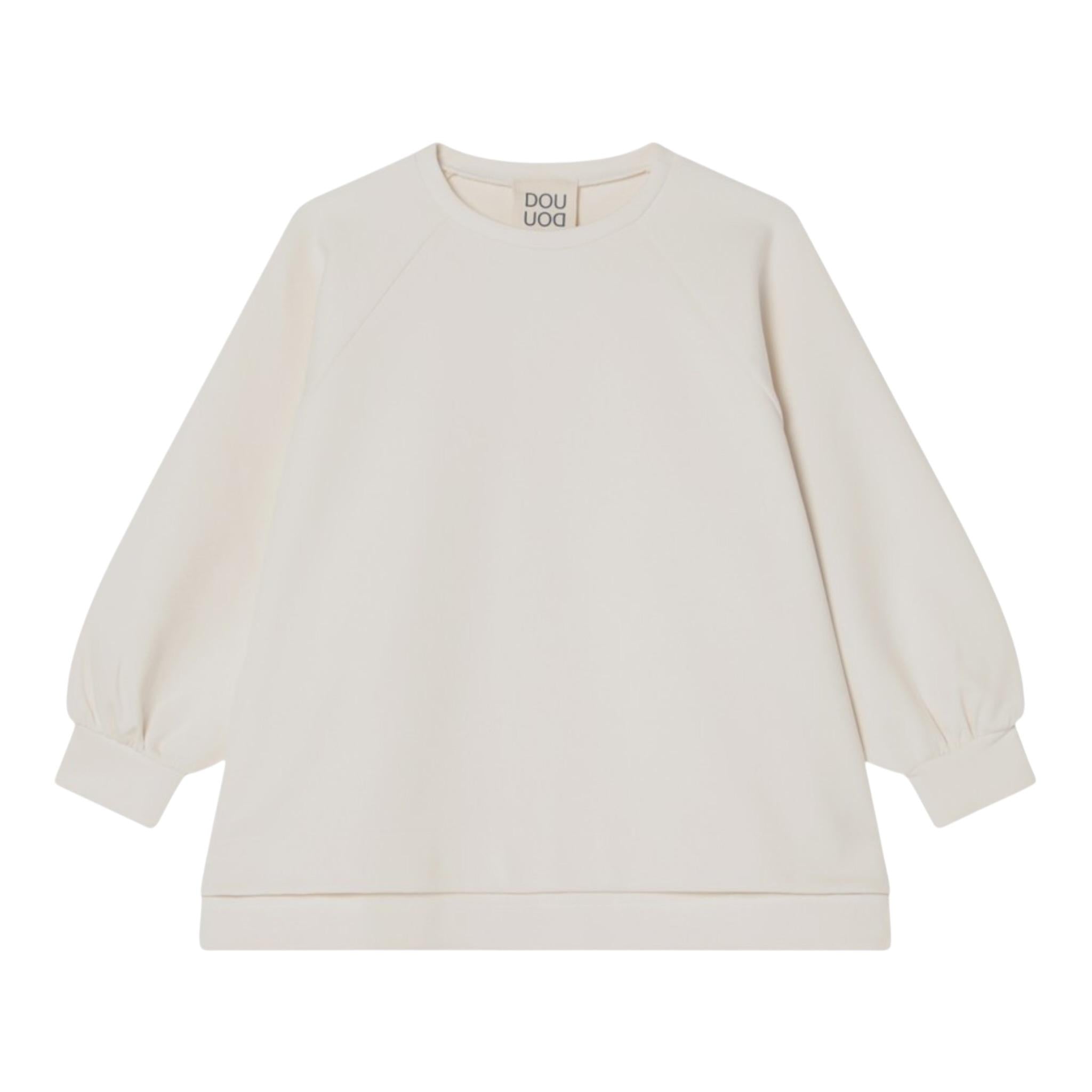 Dou Dou Felpa Chiusa Girocollo Tinta Unita per Bambina DW4A30X PANNA DOU DOU 