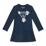 Guess Abito Manica Lunga Tinta Unita con Stampa per Bambina K3YK13KA6W4 BLU GUESS 