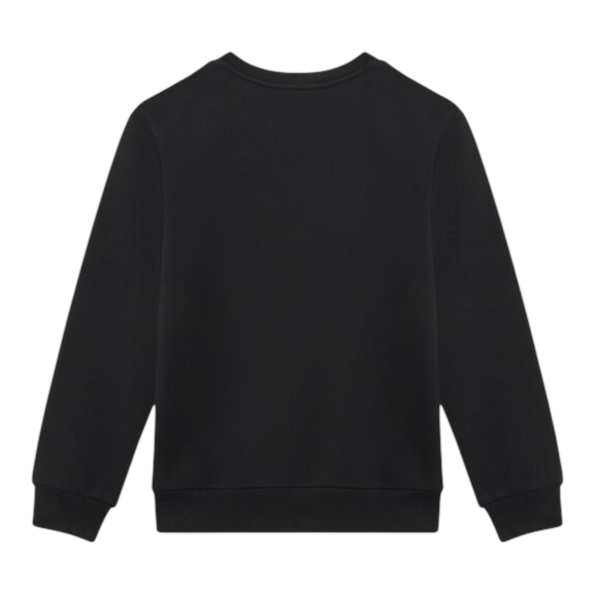 BALMAIN felpa girocollo tinta unita con stampa Nero per Bambina BV4B10 NERO BALMAIN 