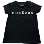 John Richmond T-Shirt Girocollo Tinta Unita con Stampa Logo per Neonato RIP26035TS NERO JOHN RICHMOND 