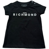 John Richmond T-Shirt Girocollo Tinta Unita con Stampa Logo per Neonato RIP26035TS NERO JOHN RICHMOND 