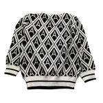 DANIELE ALESSANDRINI maglia girocollo tinta unita con fantasia rombi Bianco/nero per Neonato 1291W00047X BIANCO/NERO DANIELE ALESSANDRINI 