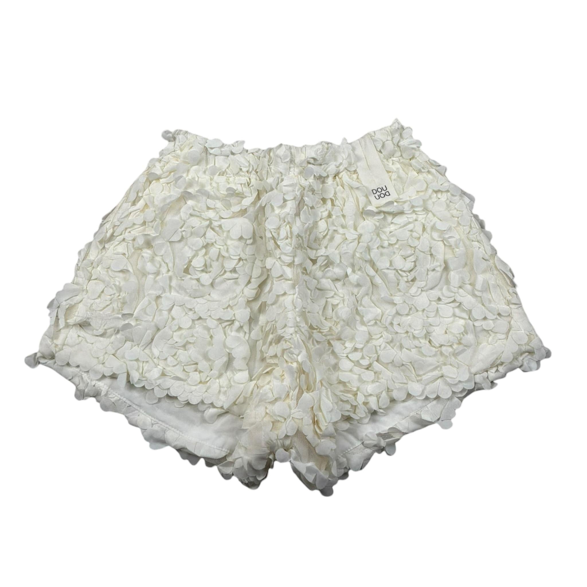 Dou Dou Short Tinta Unita con Applicazioni per Bambina DW6A99XX PANNA DOU DOU 