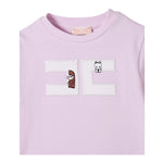 Elisabetta Franchi T-Shirt Girocollo Tinta Unita con Logo per Neonata EGTS090N LILLA ELISABETTA FRANCHI 