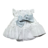 Le Bebe' Abito Tinta Unita con Fiocco per Neonata LBG6321 BIANCO LE BEBE' 