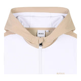 Boss Felpa con Zip E Cappuccio Bicolore per Bambino J51965 BIANCO/BEIGE BOSS 