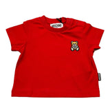 Moschino T-Shirt Girocollo Tinta Unita con Logo per Neonato MUM04E ROSSO MOSCHINO 