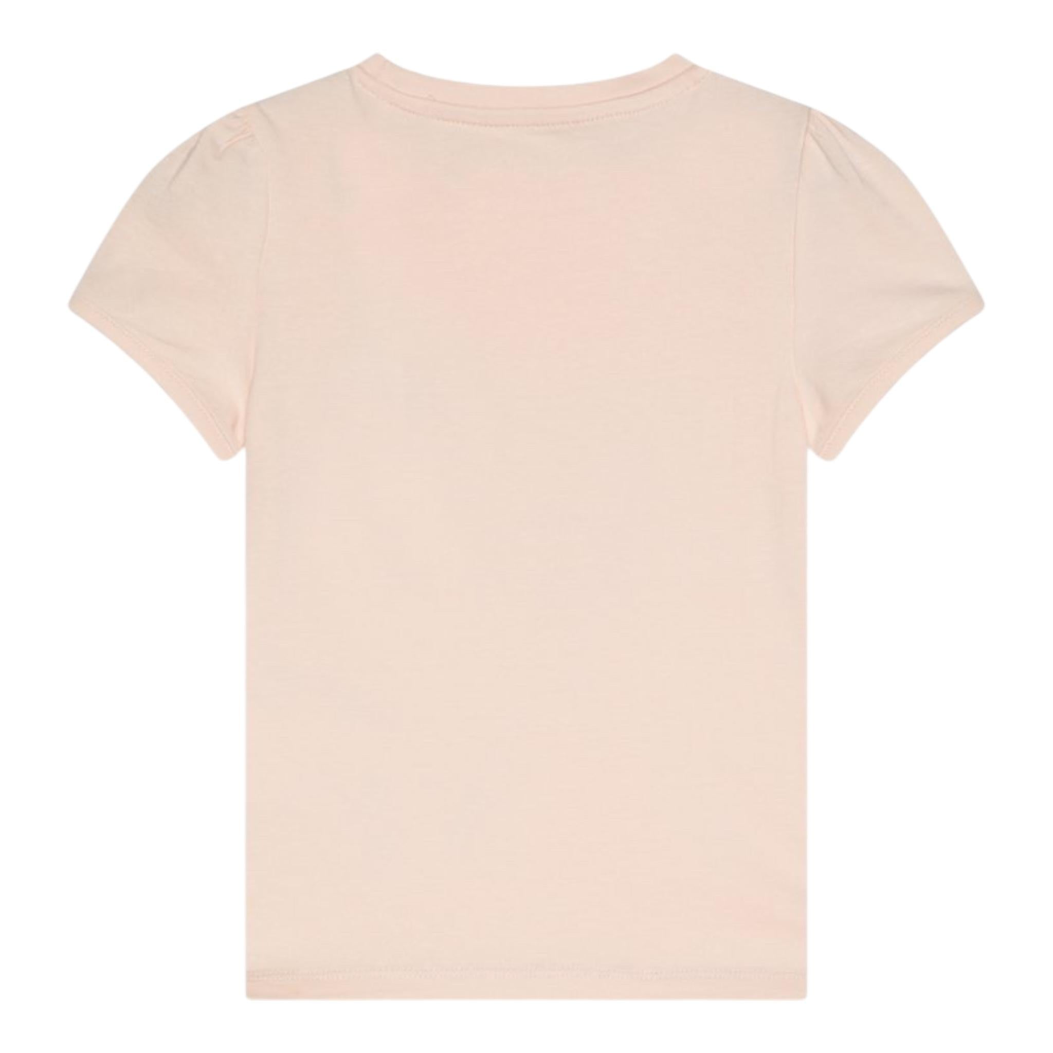 Guess T-Shirt Girocollo Tinta Unita con Logo per Bambina K5RI07K6YW4 ROSA GUESS 
