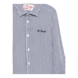 Saint Barth Camicia Manica Lunga Fantasia A Righe per Bambino AGN000101183J BLU SAINT BARTH 