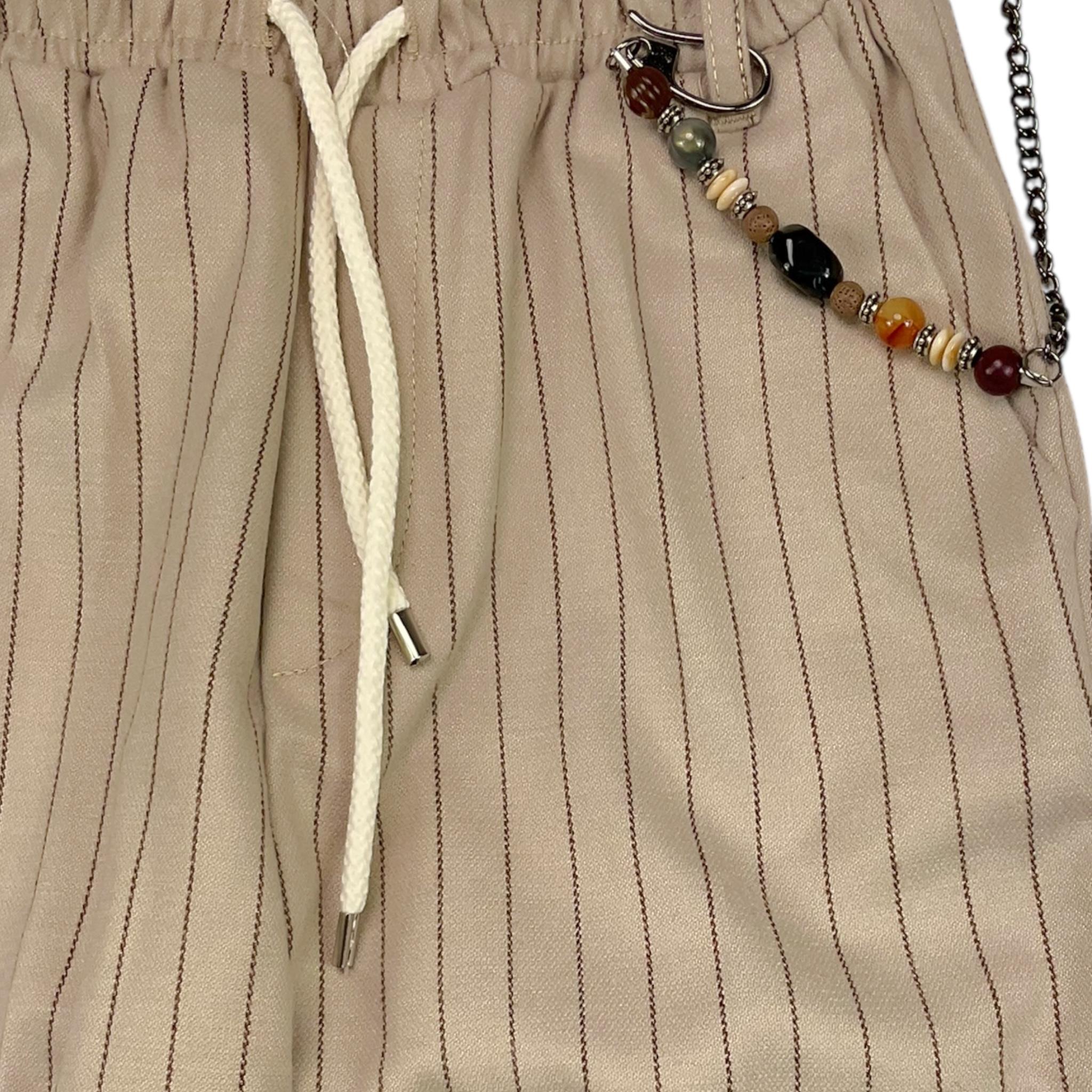 NEVER TOO pantalone tinta unita con fantasia a righe Beige per Bambino NT2120R BEIGE NEVER TOO 