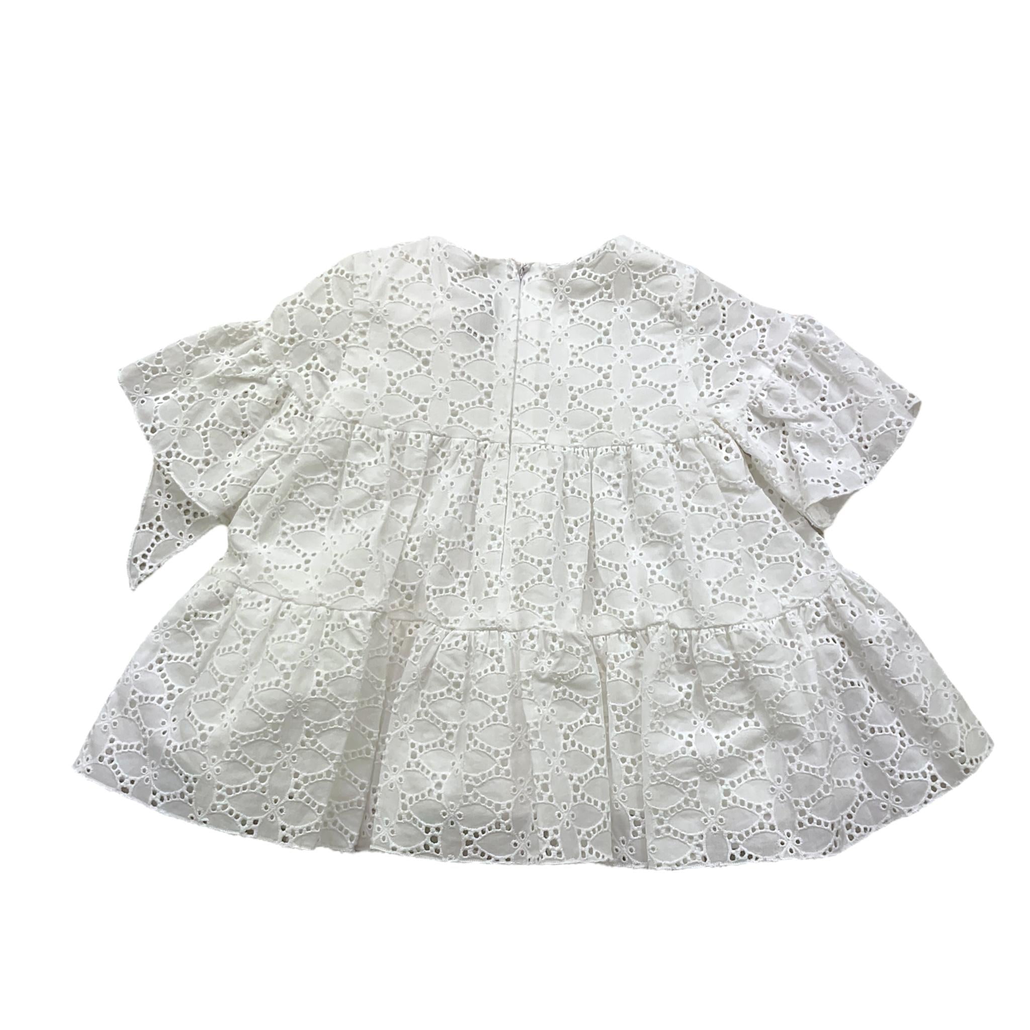 Little Bear Abito Tinta Unita Traforato con Fiocco per Neonata 8204N BIANCO LITTLE BEAR 