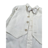 Pure Firenze Completo 4 Pezzi Camicia-Gilet-Bermuda-Papillon Panna per Neonato 11088 PANNA PURE FIRENZE 