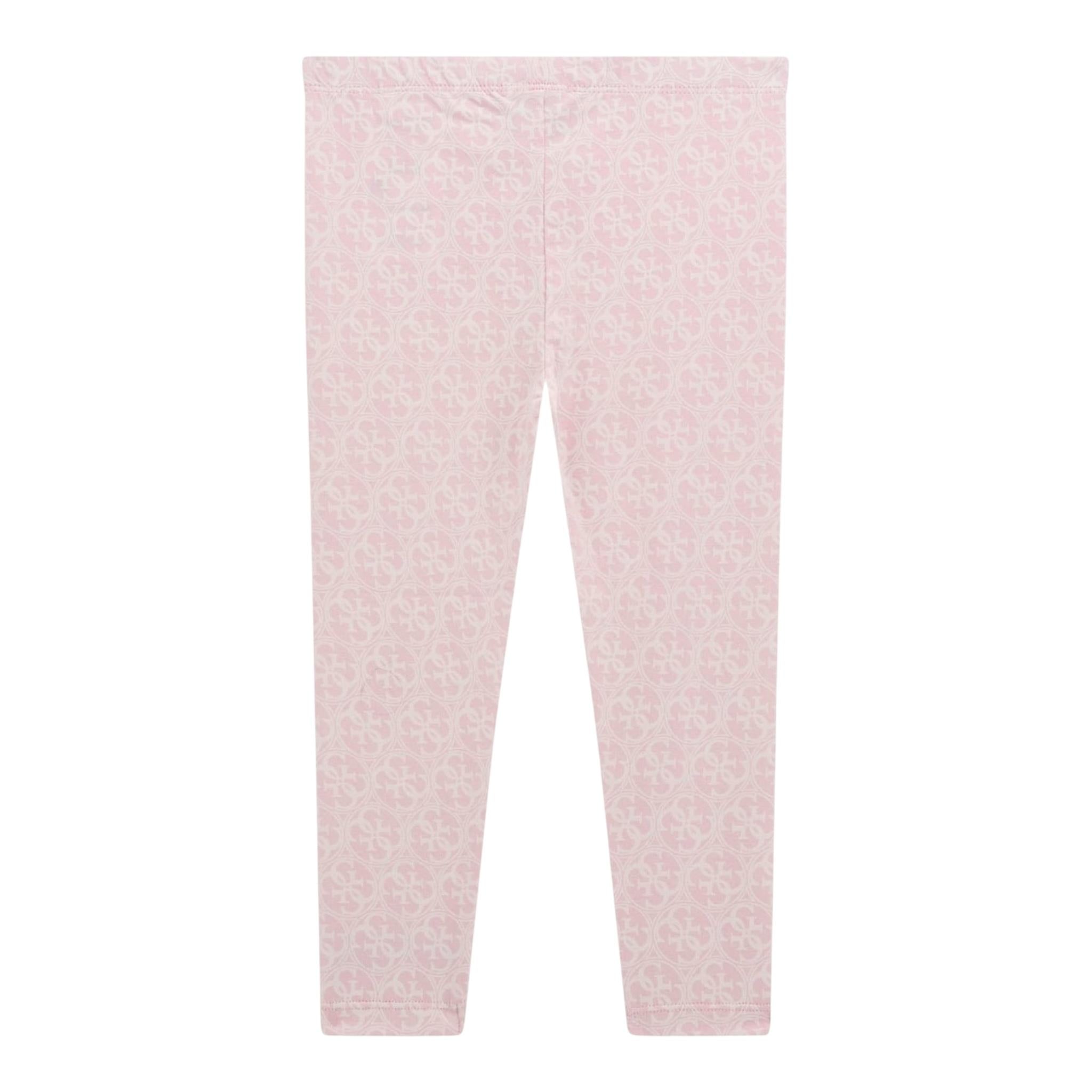 Guess Leggins Tinta Unita Stampa Fantasia per Neonata K5RB01J1314 ROSA GUESS 
