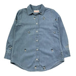 Saint Barth Camicia Manica Lunga Tinta Unita con Ricami per Bambina BRIG AZZURRO SAINT BARTH 