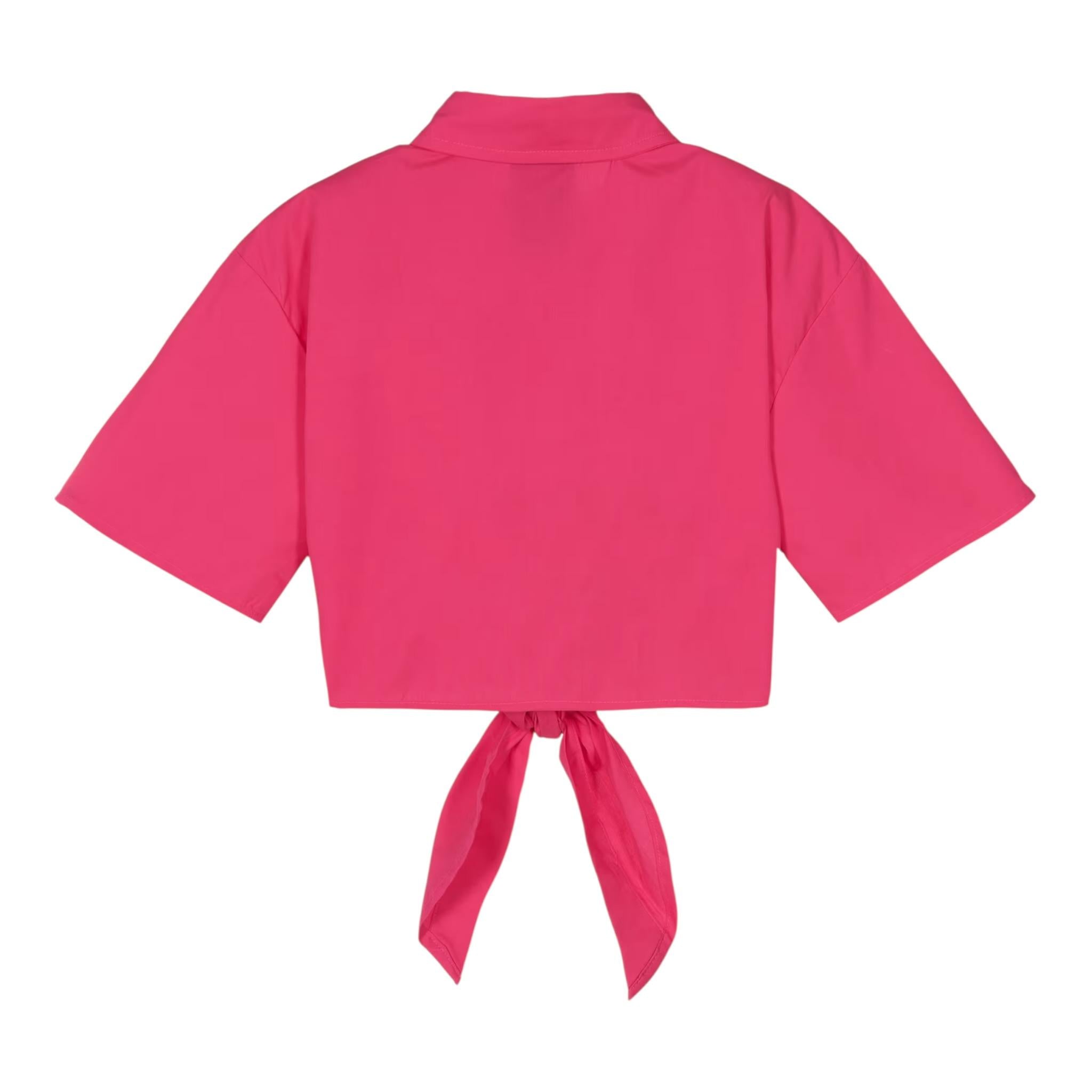 Marc Ellis Camicia Modello Crop Tinta Unita con Logo per Bambina JMJSH14155 FUXIA MARC ELLIS 