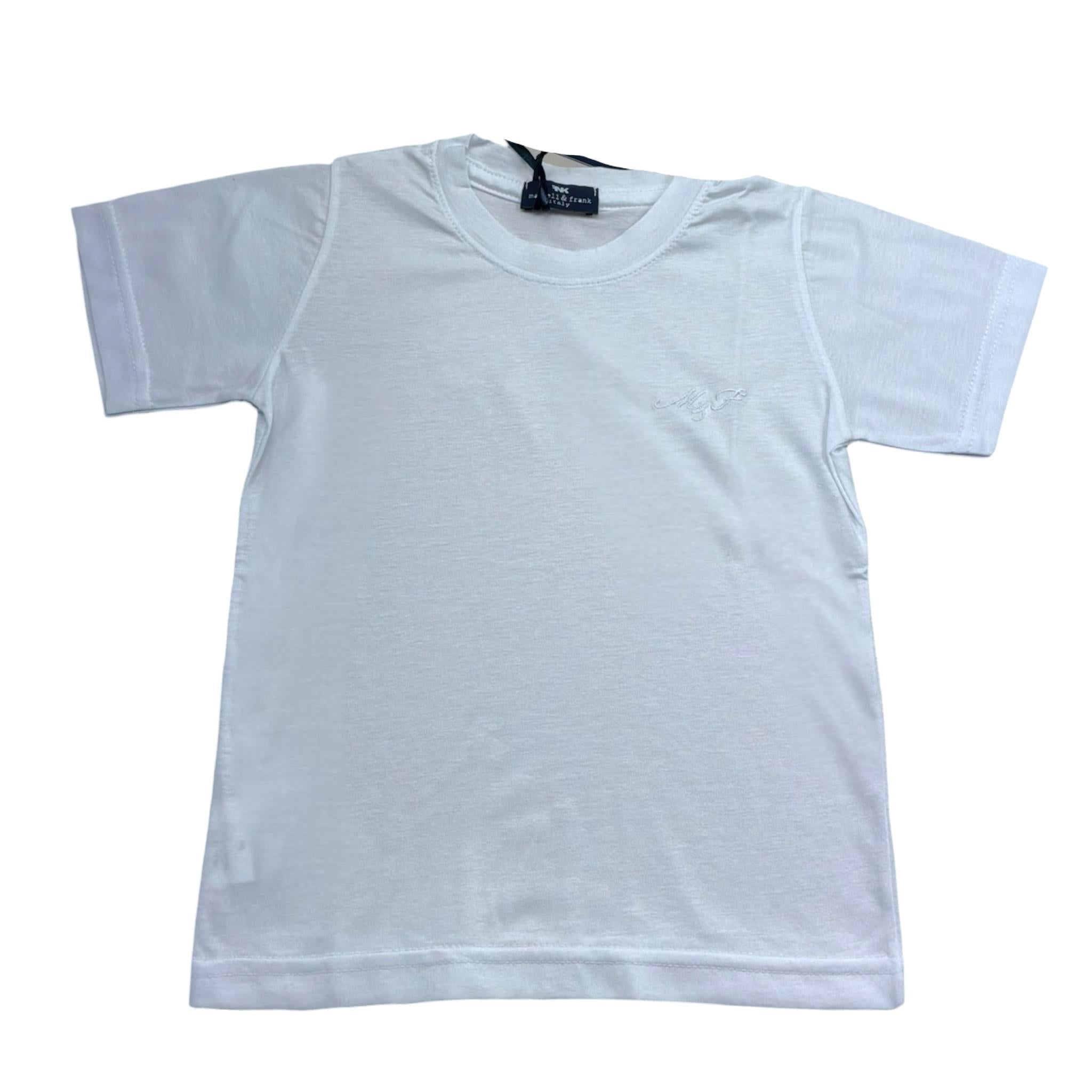 Manuel & Frank T-Shirt Girocollo Tinta Unita per Bambino MF7372N BIANCO MANUEL & FRANK 