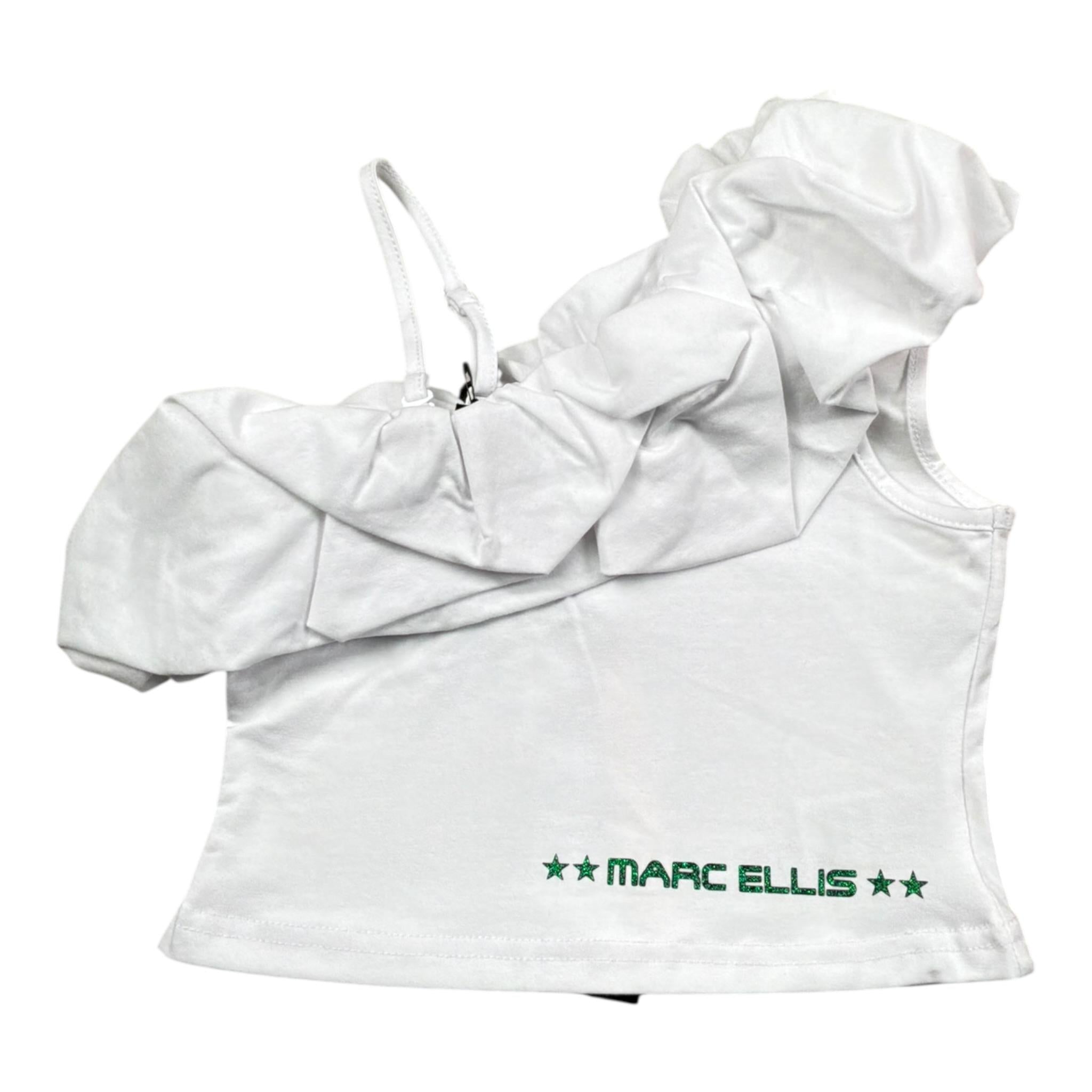 Marc Ellis Top Tinta Unita con Balze per Bambina JMJTP14169 BIANCO MARC ELLIS 