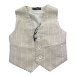 Manuel & Frank Gilet Tinta Unita con Fantasia per Bambino MF5194B BEIGE MANUEL & FRANK 