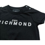 John Richmond T-Shirt Girocollo Tinta Unita con Stampa Logo per Neonato RIP26035TS NERO JOHN RICHMOND 