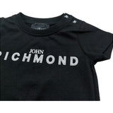 John Richmond T-Shirt Girocollo Tinta Unita con Stampa Logo per Neonato RIP26035TS NERO JOHN RICHMOND 