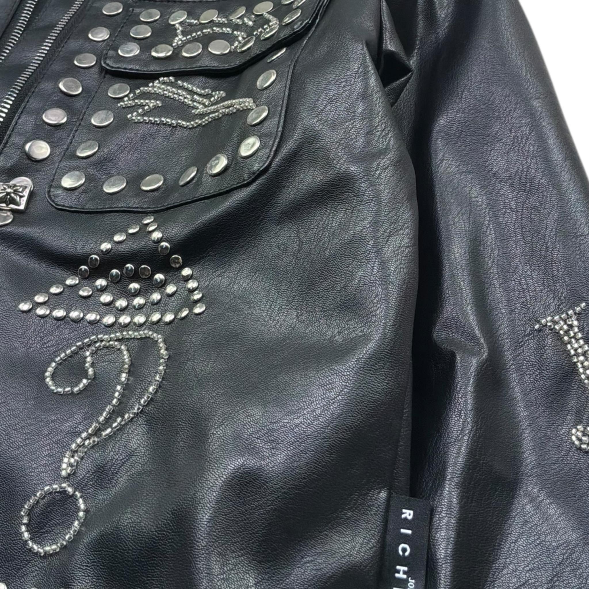 John Richmond Giubbino Ecopelle Tinta Unita con Borchie per Bambina RBP26174GB NERO JOHN RICHMOND 