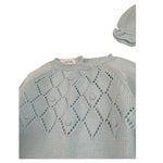 Juliana Completo 3 Pezzi Maglia-Ghettina-Cappello Azzurro per Neonata 25027 AZZURRO JULIANA 