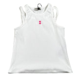 Please Canotta Tinta Unita A Costine per Bambina M019072G72 BIANCO PLEASE 