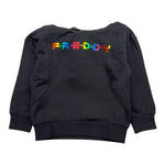 FREDDY felpa tinta unita con cappuccio e stampa Nero per Bambina FR1817 NERO FREDDY 