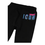DSQUARED2 pantalone tuta tinta unita con logo Nero per Bambino DQ2056J NERO DSQUARED2 