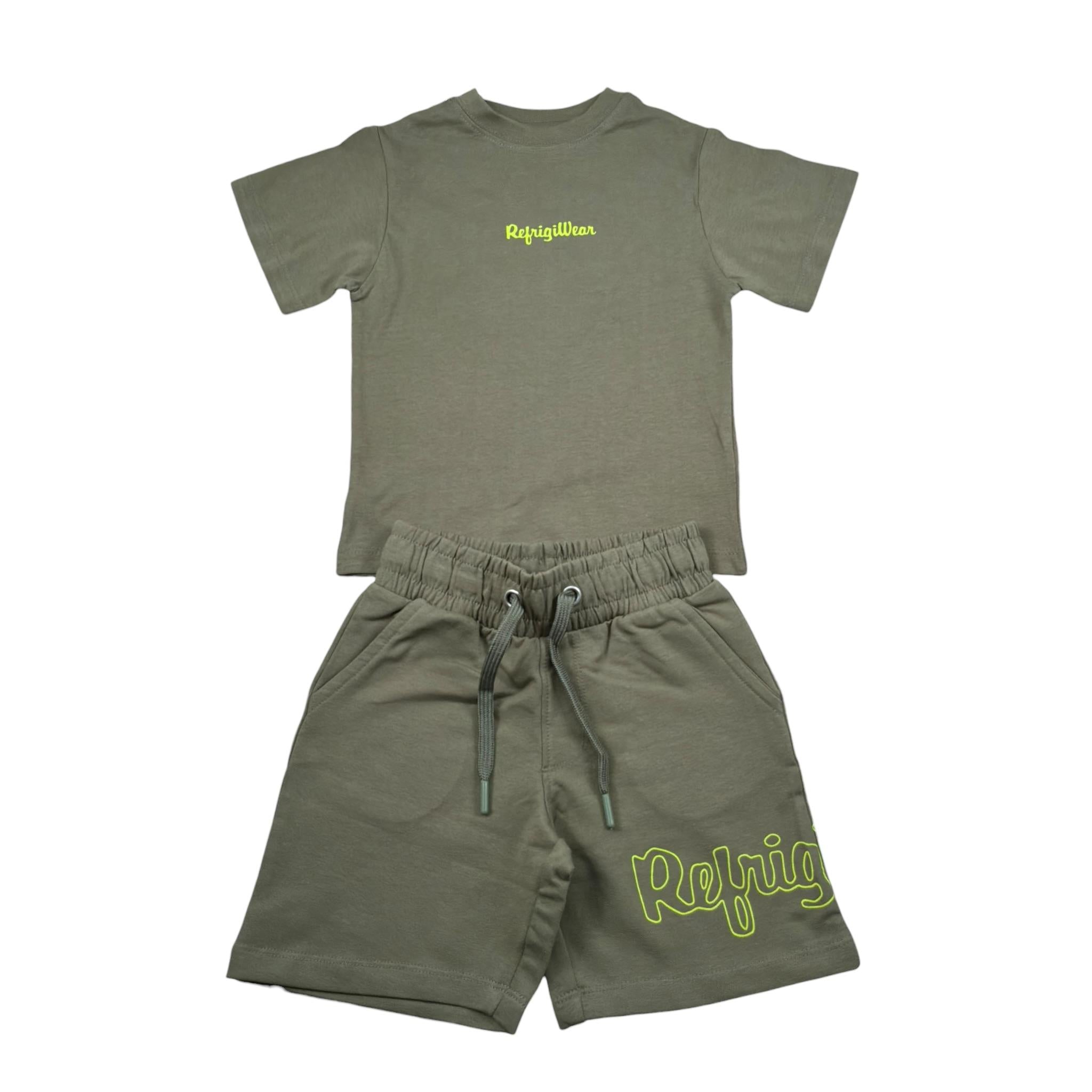 Refrigiwear Completo 2 Pezzi T-Shirt - Bermuda Bicolore per Bambino R1102W25JXX VERDE REFRIGIWEAR 