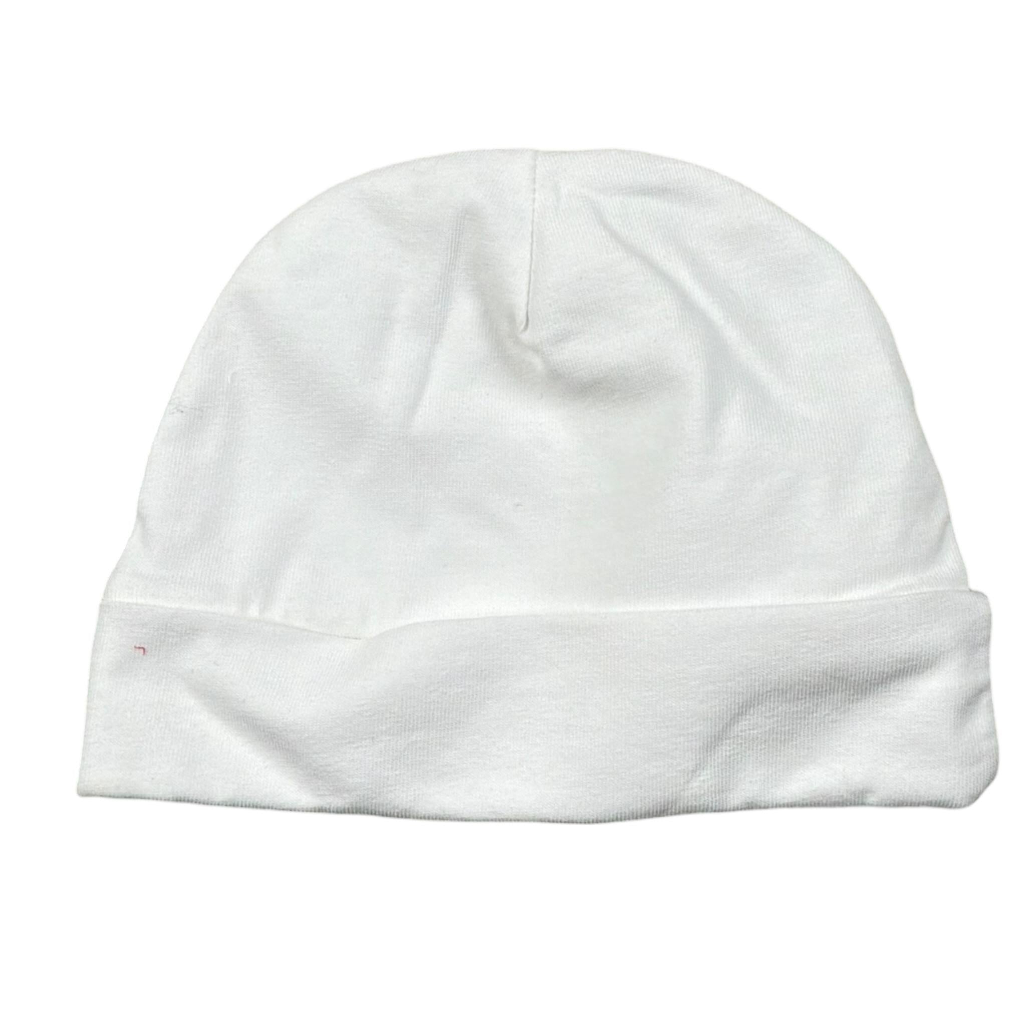 Lalalu' Cappello tinta unita con Ricami Bianco per Neonata CAL12P BIANCO LALALU' 