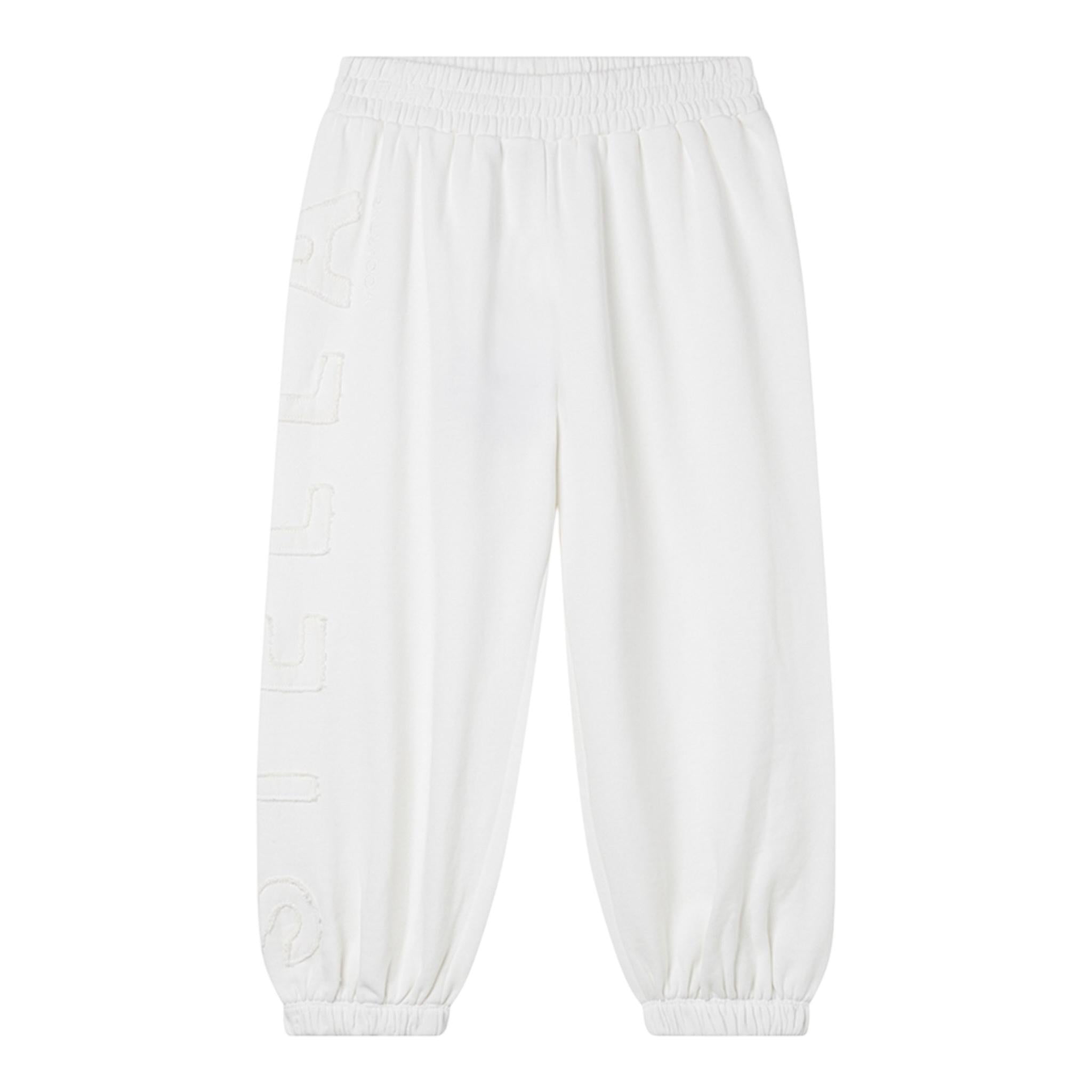 Stella Mccartney Pantalone Tuta Tinta Unita con Ricamo Logo per Bambina TW6E50 PANNA STELLA McCARTNEY 
