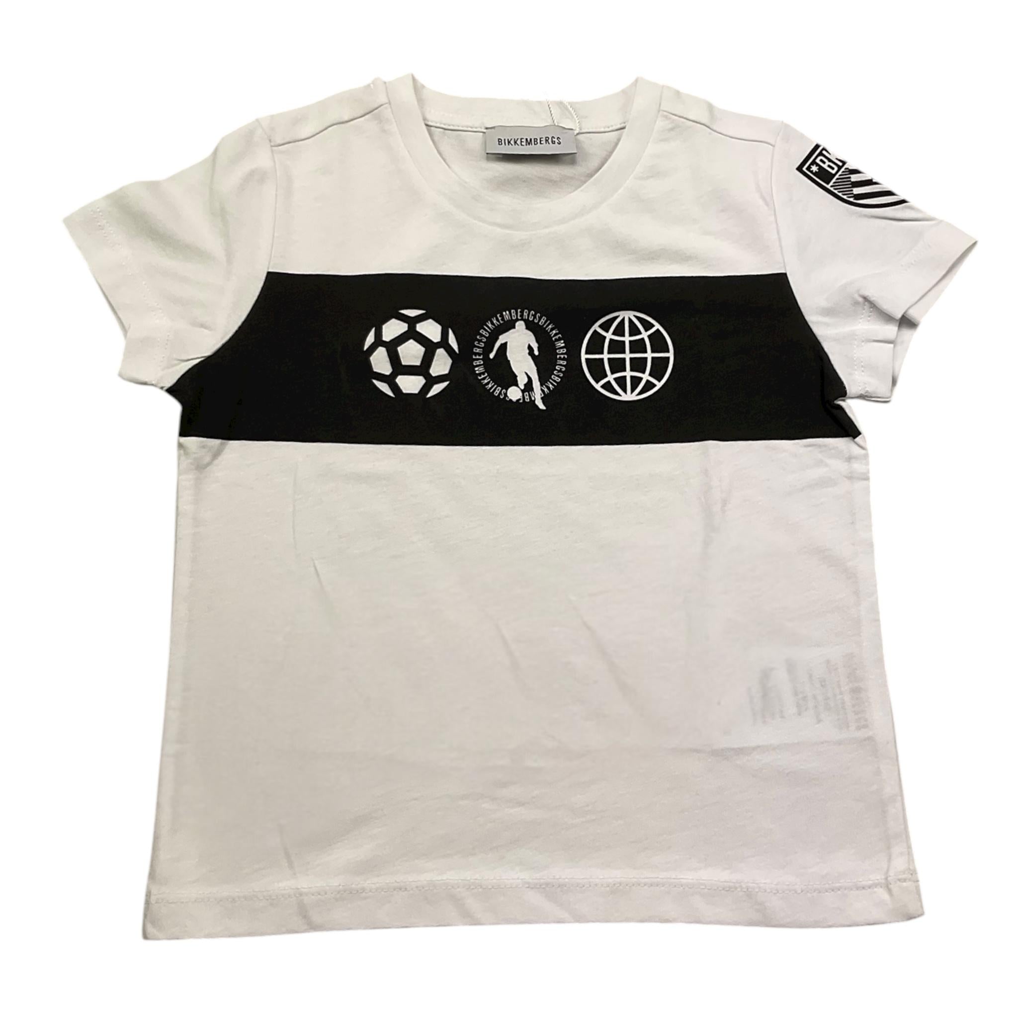 Bikkembergs T-Shirt Girocollo Tinta Unita con Logo per Neonato BK1545 BIANCO BiKKEMBERGS 