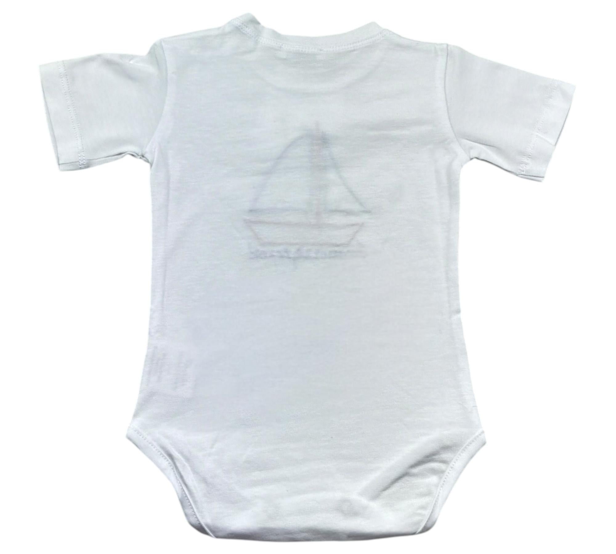 Manuel & Frank Body Mezza Manica Tinta Unita con Ricamo per Neonato MF7222I BIANCO MANUEL & FRANK 