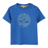 Timberland T-Shirt Girocollo Tinta Unita con Stampa per Neonato T60387 BLU TIMBERLAND 