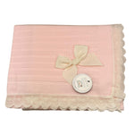 JULIANA coperta tinta unita con ricami Rosa per Neonata 24534 ROSA JULIANA 