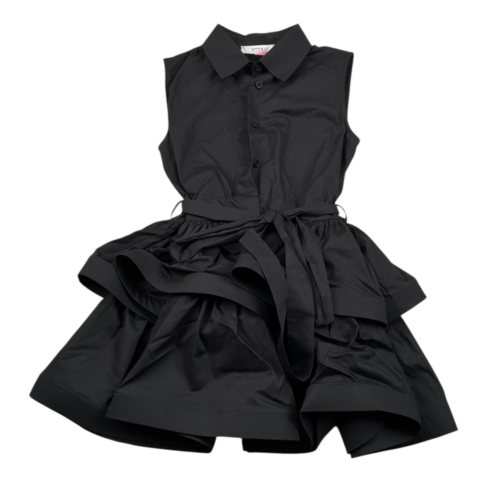 Vicolo Abito Giromanica Tinta Unita per Bambina 3146V00252 NERO VICOLO 
