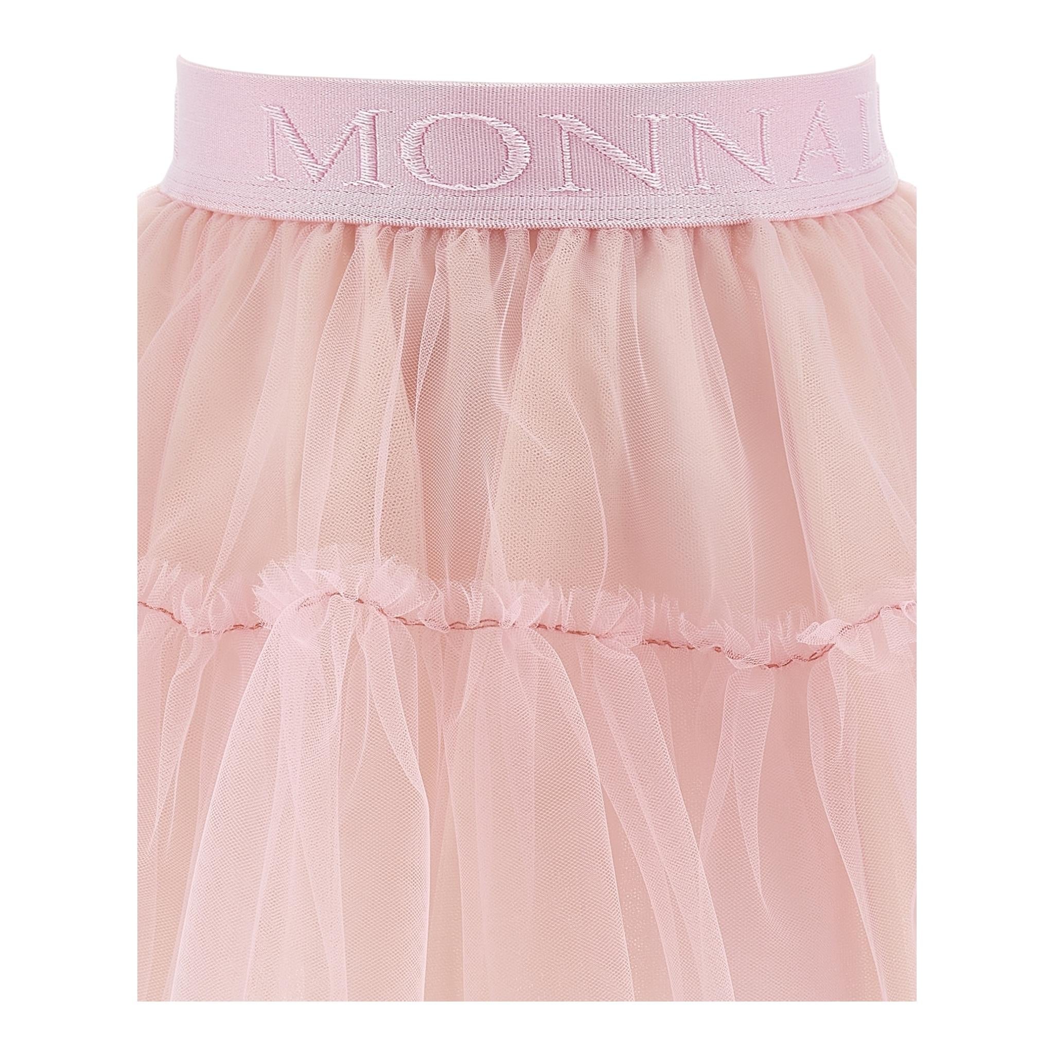 Monnalisa Gonna Tinta Unita con Tulle per Bambina 17EGONX ROSA MONNALISA 