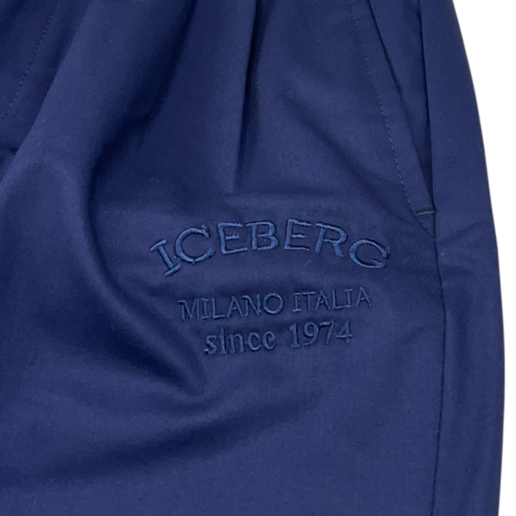 Iceberg Pantalone Tinta Unita con Elastico In Vita per Bambino PTICE5102J BLU ICEBERG 
