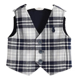 MINI BANDA gilet fantasia quadri Blu per Neonato 35688X BLU MINI BANDA 