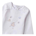 Sarabanda Shirt Girocollo Tinta Unita con Stampa per Neonata 3B703 BIANCO SARABANDA 