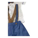 La Sartoria Dei Piccoli Completo 2 Pezzi Camicia Body-Bermuda con Bretelle Bicolore per Neonato LPB10091 BIANCO/BLU LA SARTORIA DEI PICCOLI 