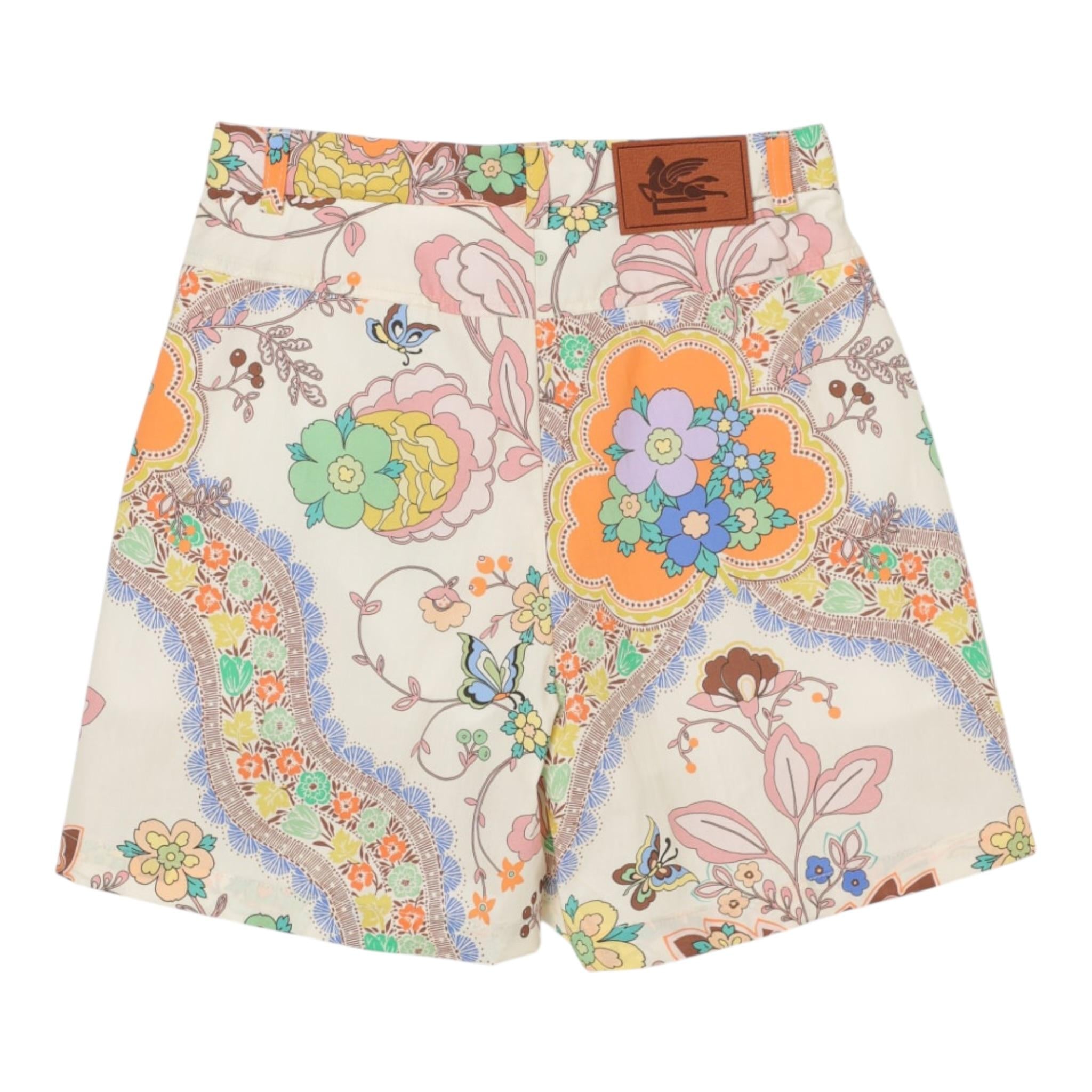 Etro Short Tinta Unita Stampa Fantasia per Bambina GW6B19 PANNA ETRO 