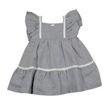 Babidu Abito Tinta Unita con Fiocco per Neonata 91405 GRIGIO BABIDU 