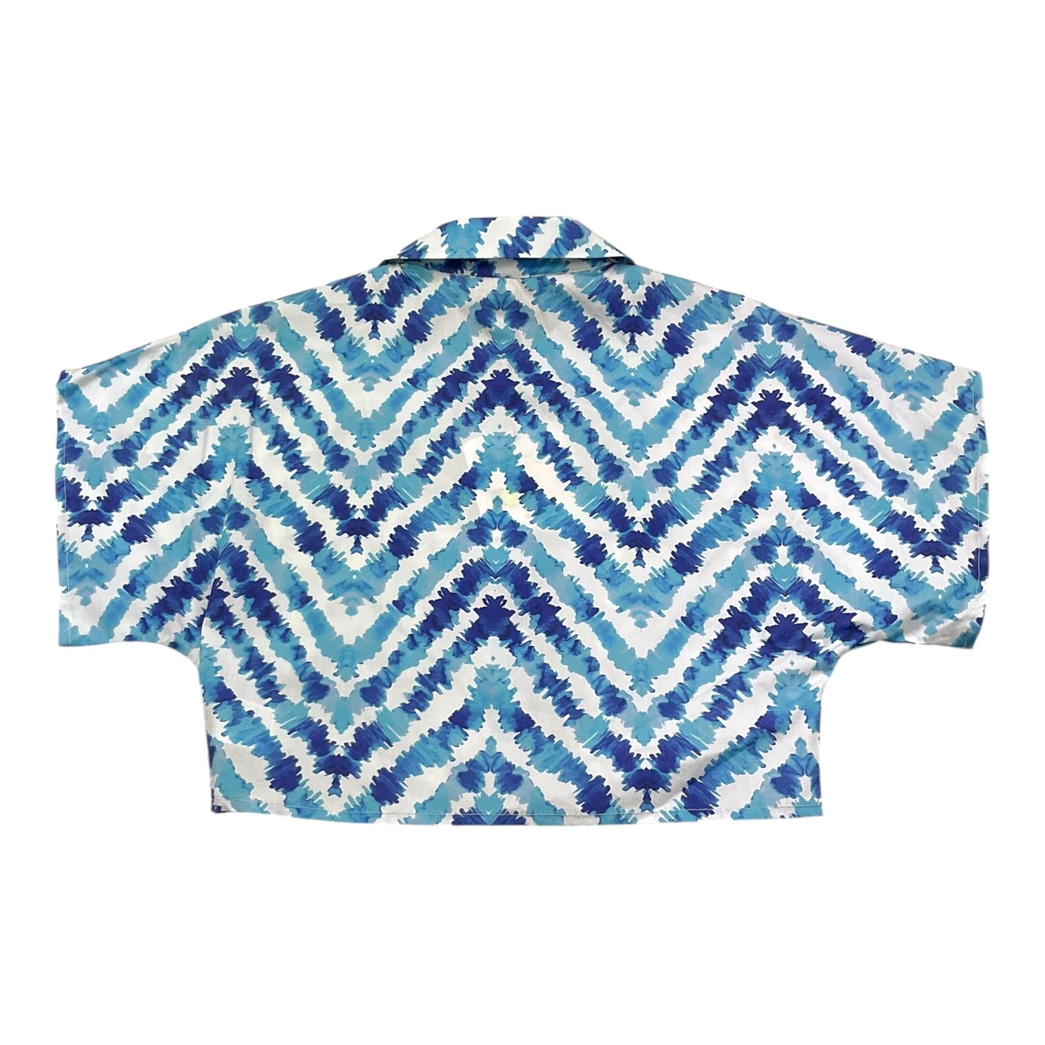 Janice Camicia Mezza Manica Modello Crop Tinta Unita con Fantasia per Bambina JN492R BIANCO JANICE 